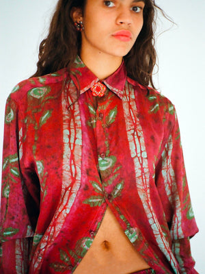 Mariel Manuel - Silk Shirt Roses